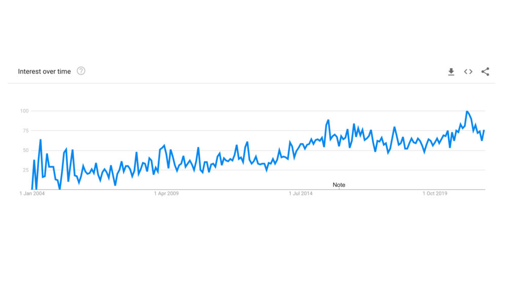 Interest in the word neek over time since 2004